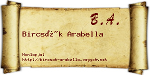 Bircsák Arabella névjegykártya